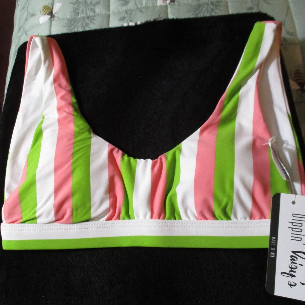 Dippin' Daisy's Striped Swim Top Size Small NWT